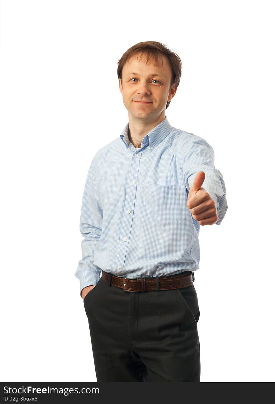 The Man Isolated On A White Background