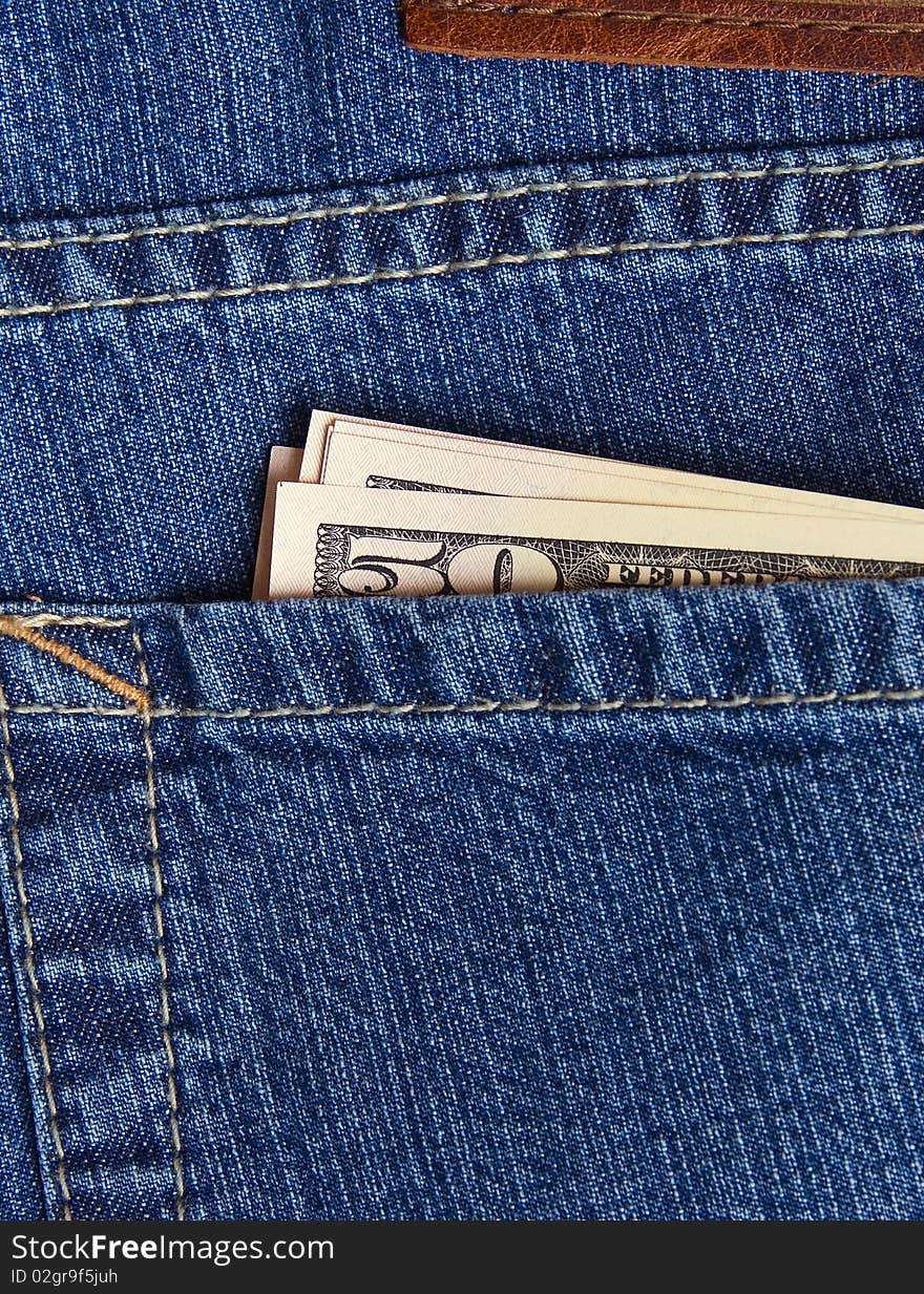 Dollars In Jeans Pocket