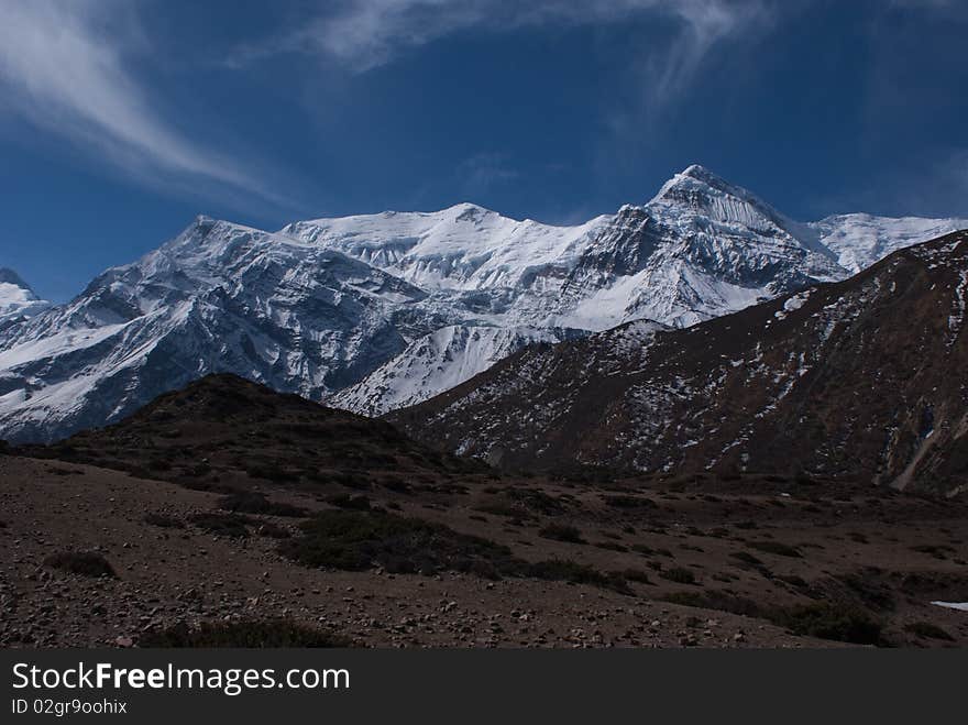 Western part of Annapurna range mountains. Western part of Annapurna range mountains