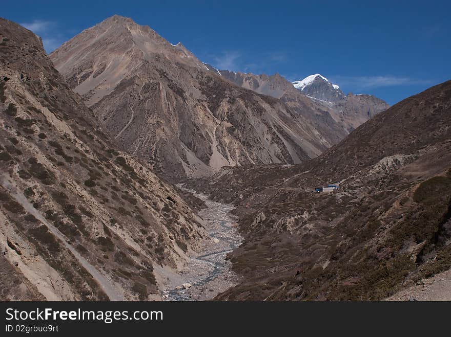 And also Thorung Khola river at the bottom. And also Thorung Khola river at the bottom