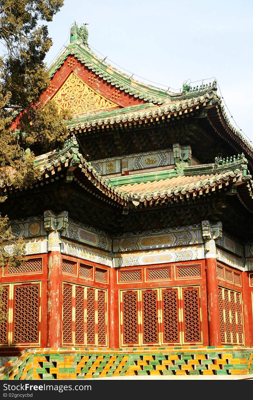 A side of chinese ancient royal jade buddha temple. A side of chinese ancient royal jade buddha temple