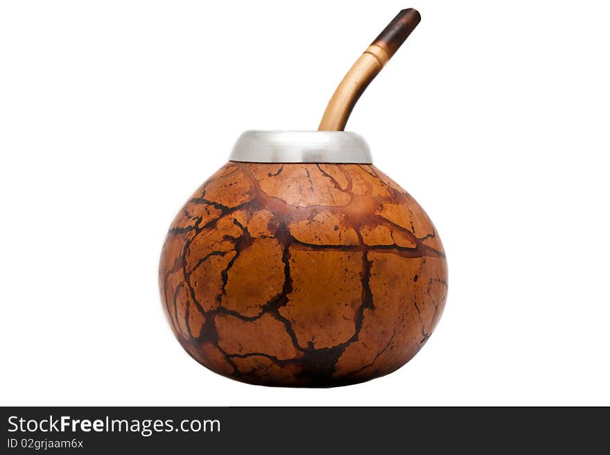 Isolated argentinian national mate gourd (brown)