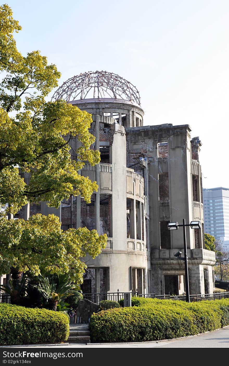 Hiroshima Dome in pale winter light, Hiroshima, Japan. Hiroshima Dome in pale winter light, Hiroshima, Japan