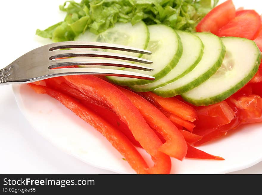 Fresh vegetables on a white background