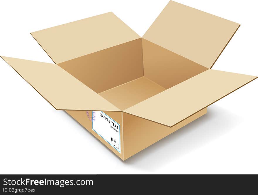 Illustration of brown cardboard Box.