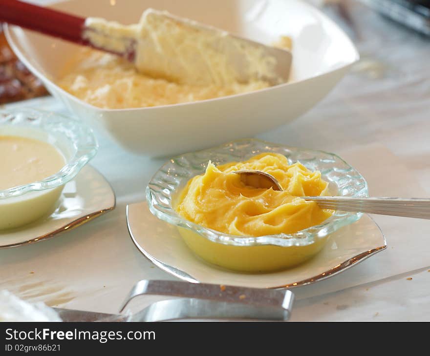 A bowl of butter in the kitchen