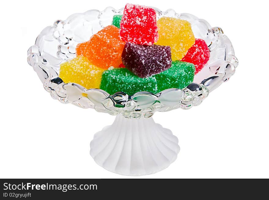 Marmalade in a vase isolated on a white background