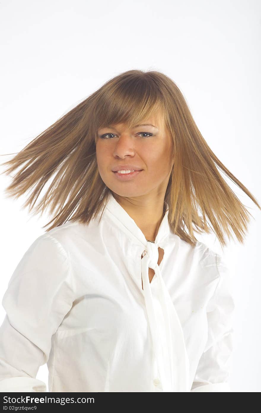 Portrait of nice girls on a white background