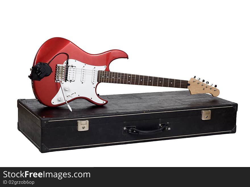 Red electric guitar