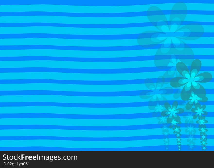 Abstract illustration with flower on blue background. Abstract illustration with flower on blue background