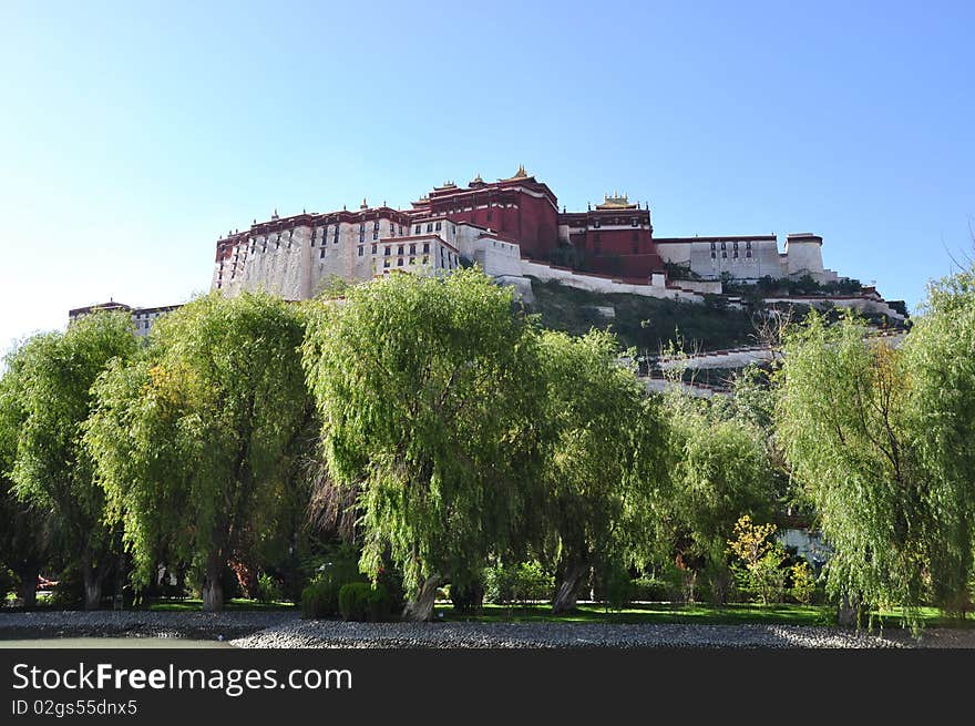 Zong-jiao-lu-kang Park, located in the north of the Potala, in the center of Lhasa city, Tibet, China. The photo was taken after snow on Apr.1,2010. Zong-jiao-lu-kang Park, located in the north of the Potala, in the center of Lhasa city, Tibet, China. The photo was taken after snow on Apr.1,2010.