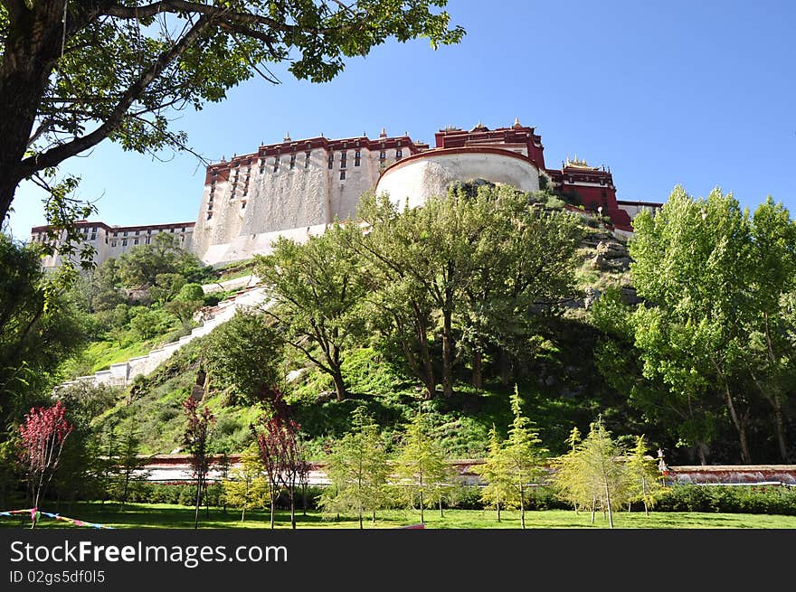 Zong-jiao-lu-kang Park, located in the north of the Potala, in the center of Lhasa city, Tibet, China. Zong-jiao-lu-kang Park, located in the north of the Potala, in the center of Lhasa city, Tibet, China.