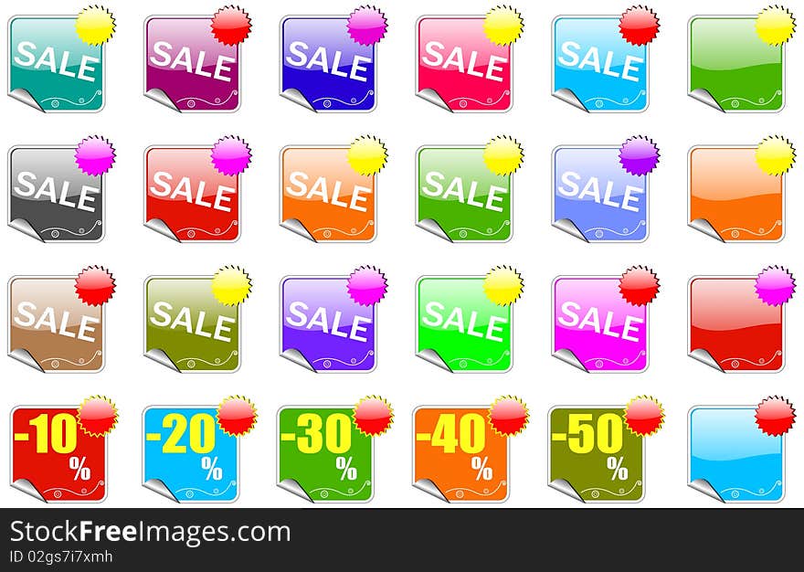 Set of color price tags. Set of color price tags