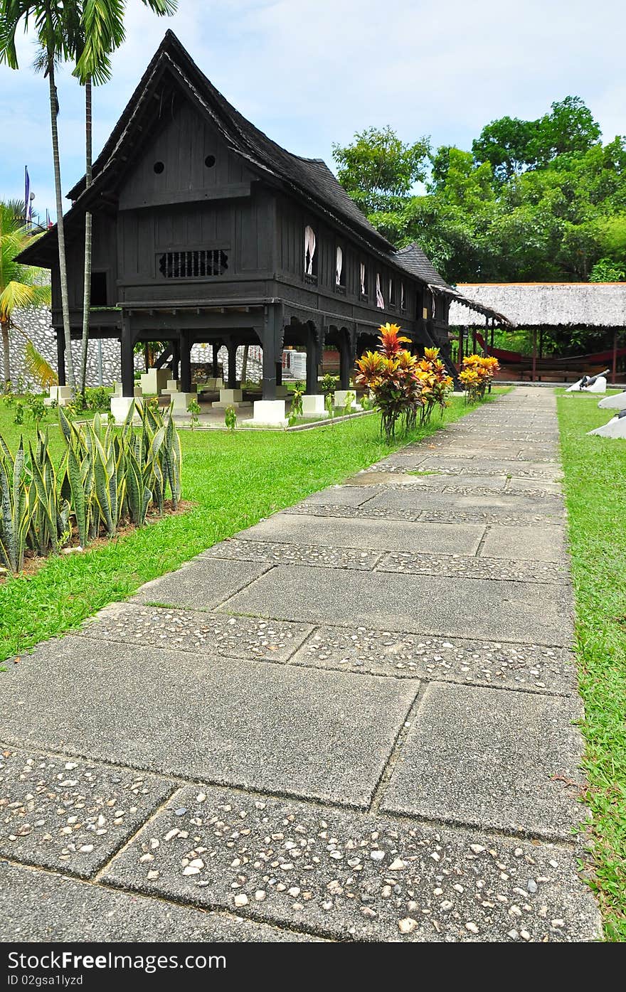 Traditional wooden house carved with certain design. Traditional wooden house carved with certain design.