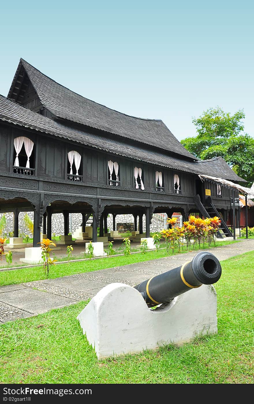 Traditional wooden house carved with certain design. Traditional wooden house carved with certain design.