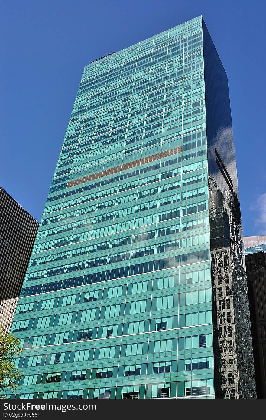 The interestingly colored 1095 Avenue of the Americas building. The interestingly colored 1095 Avenue of the Americas building.