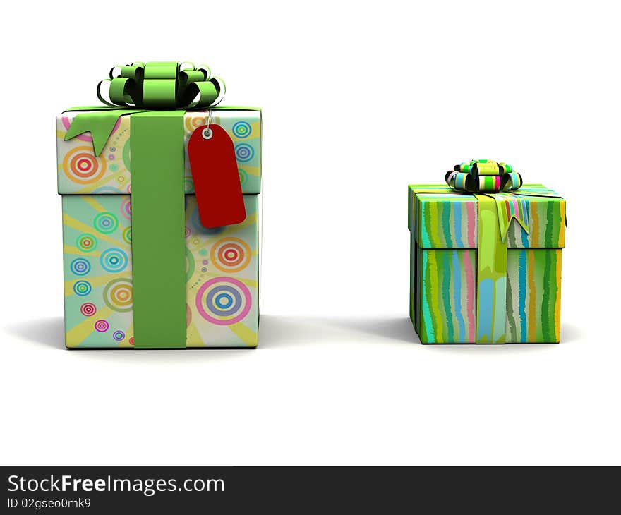 Gift boxes on a white background 3d