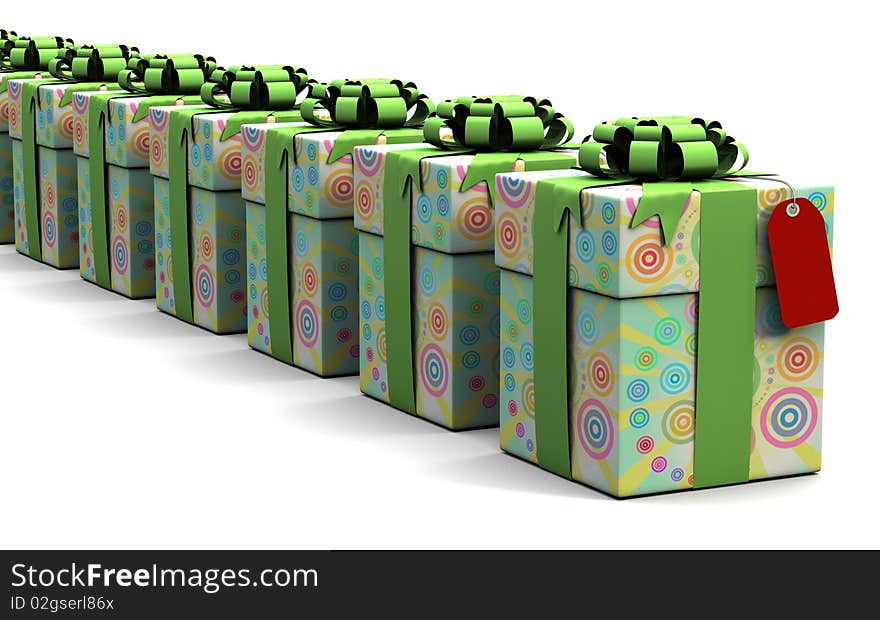 Gift boxes on a white background