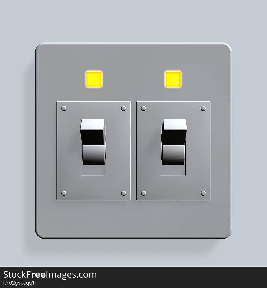 3d image of a electricity switcher. 3d image of a electricity switcher