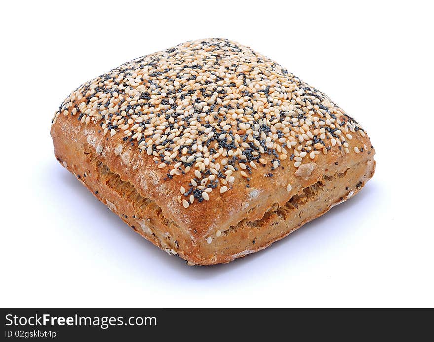 Integral bread isolated on a white background