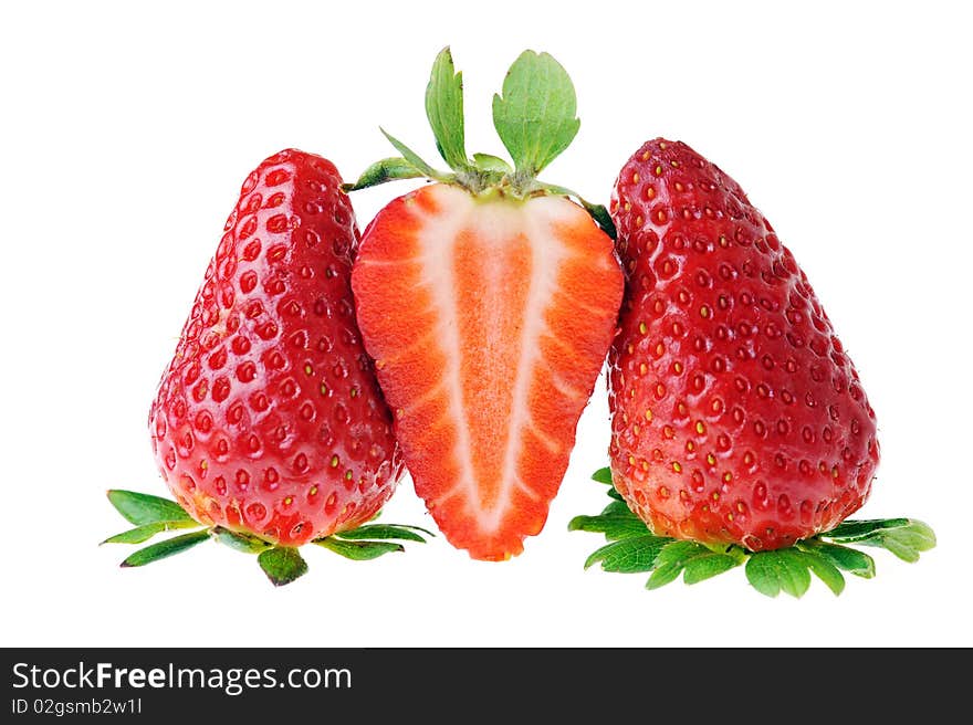 Strawberries isolated on white background. Strawberries isolated on white background.