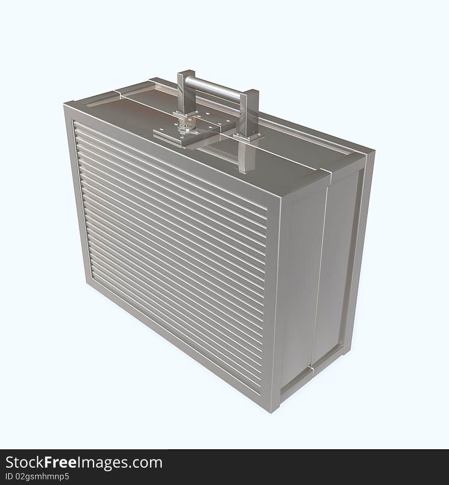 3d image of a tool box over white background