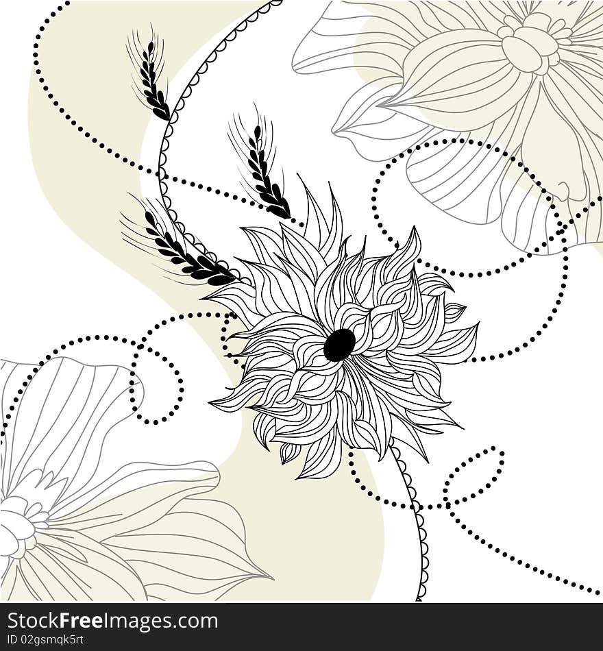 Floral background. Universal template for greeting card, web page, background