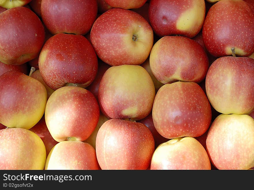 Ripe apples are selling on the market