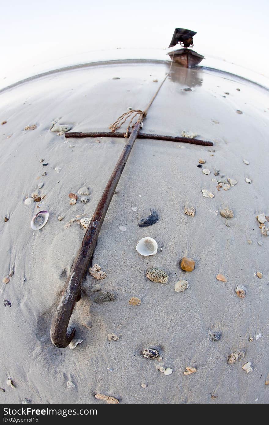 Ships Anchor At The Beach.