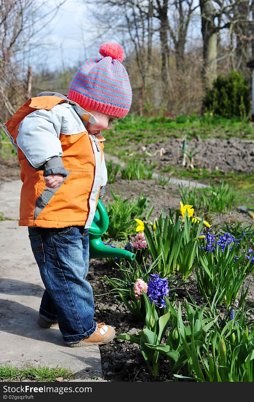 Little girl in the garden. Little girl in the garden