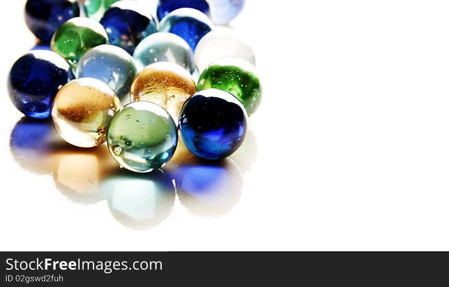 Glossy crystal balls on white background. Glossy crystal balls on white background