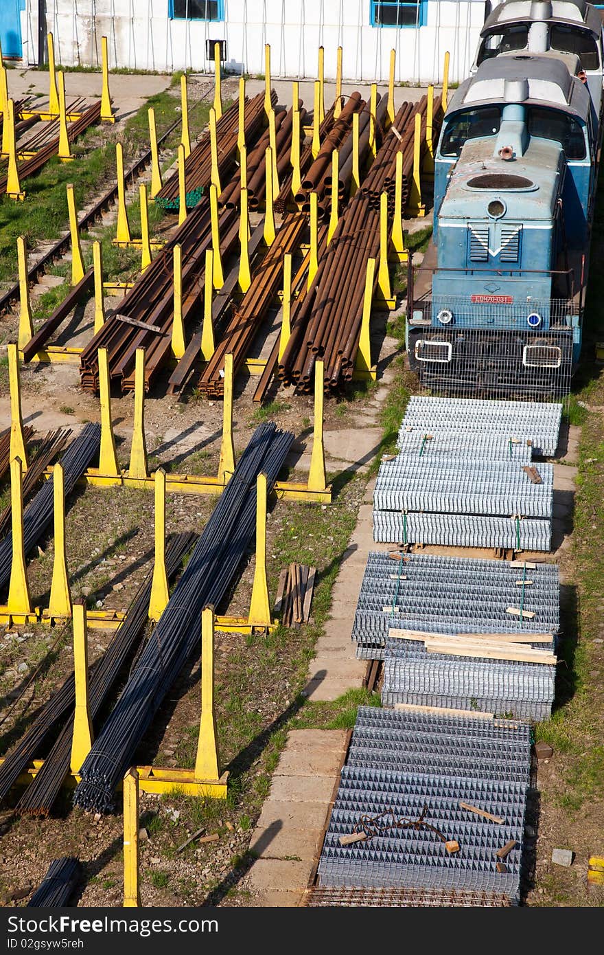 Merchandise for heavy industry at an industrial site