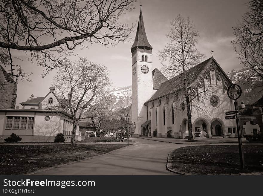 Old church in Switzerland, Interlaken