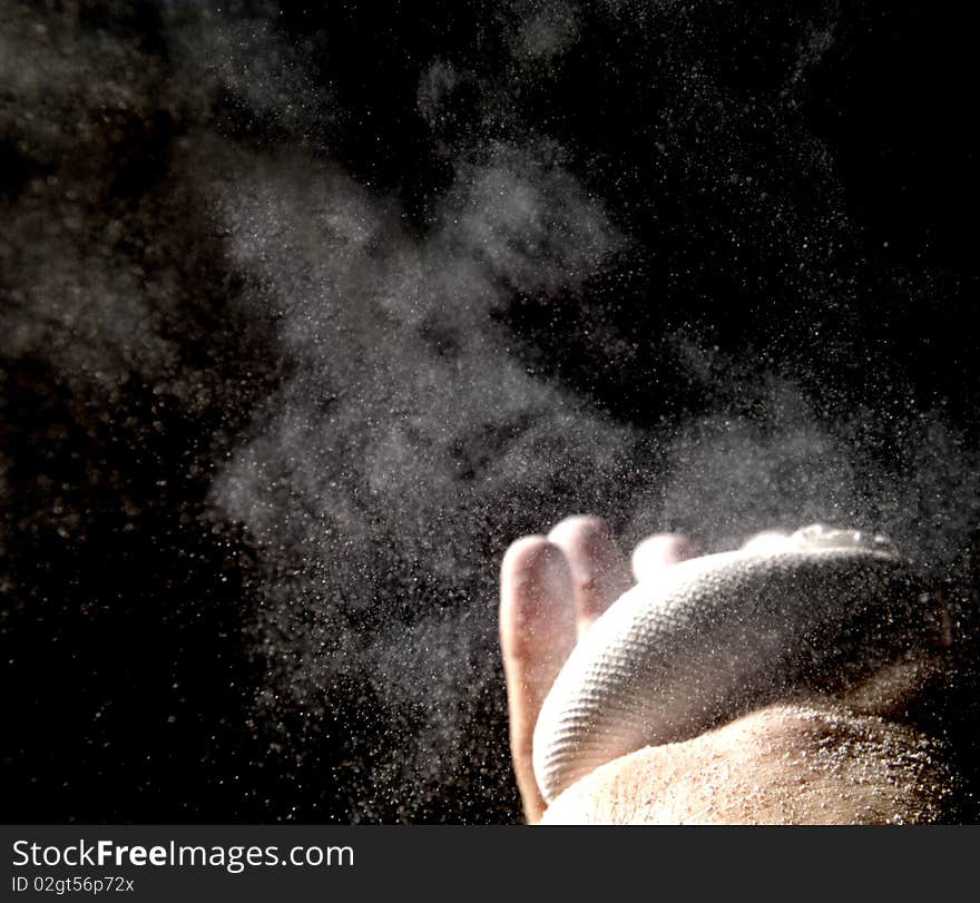 Chulk dust with black background. Chulk dust with black background