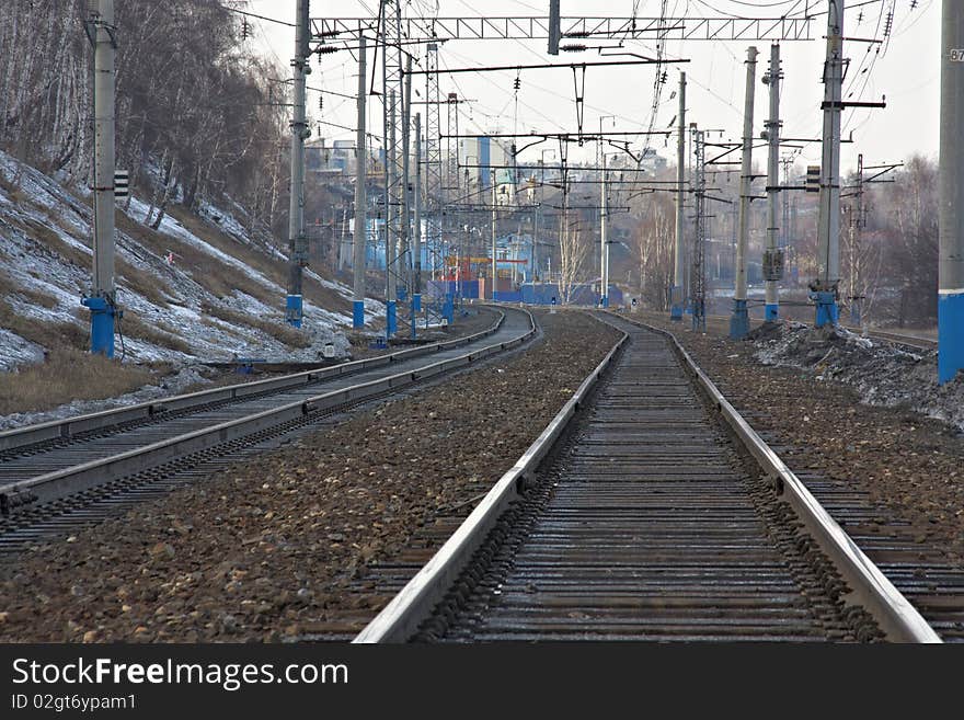 East siberian railroad with electricity