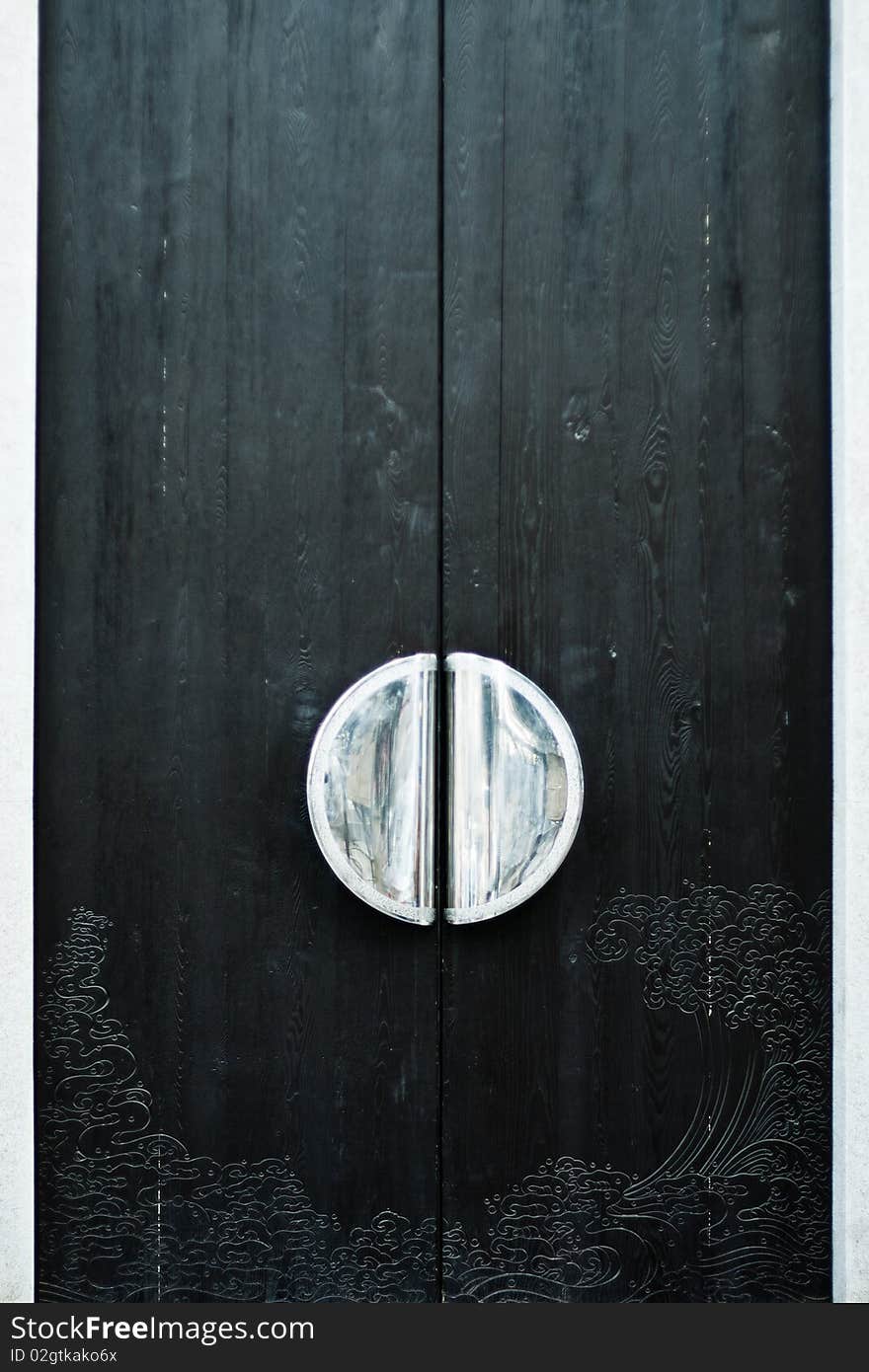 Chinese traditional door with black wood. Chinese traditional door with black wood