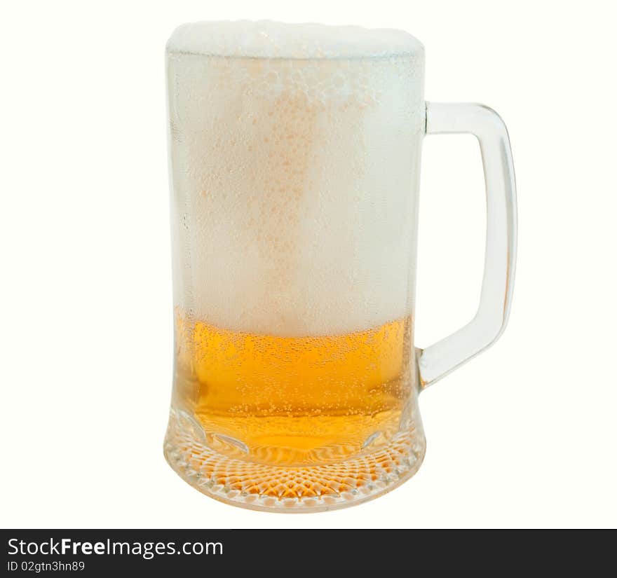 Beer glass on a white background