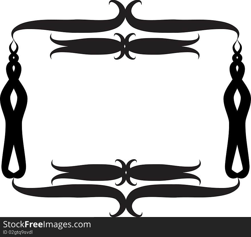 Decorative black frame on white background