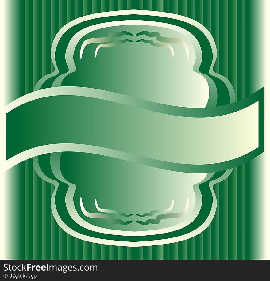 Green label on an abstract green background