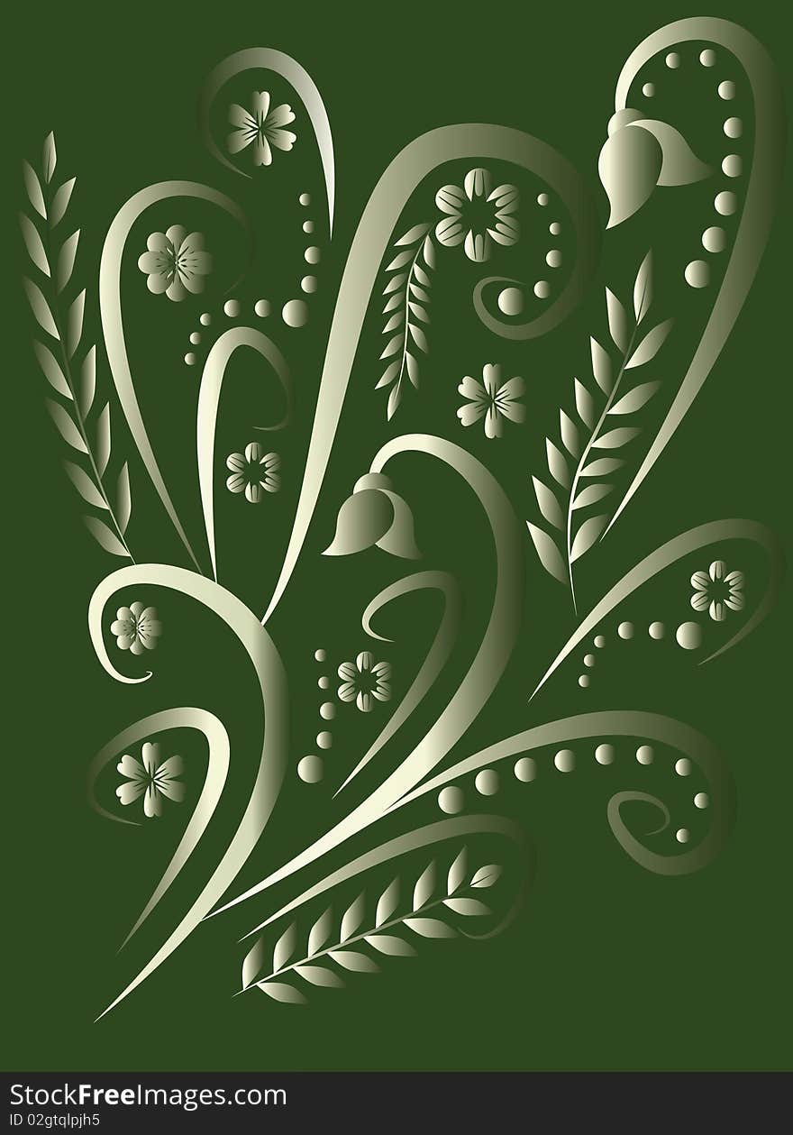 Vector background with a decorative sprig. Vector background with a decorative sprig