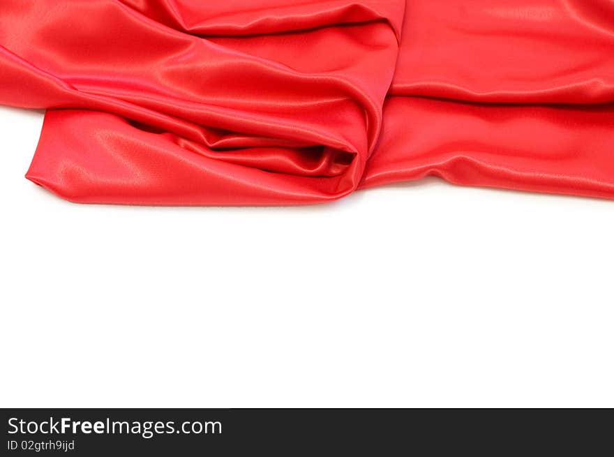 Elegant and soft red satin isolated