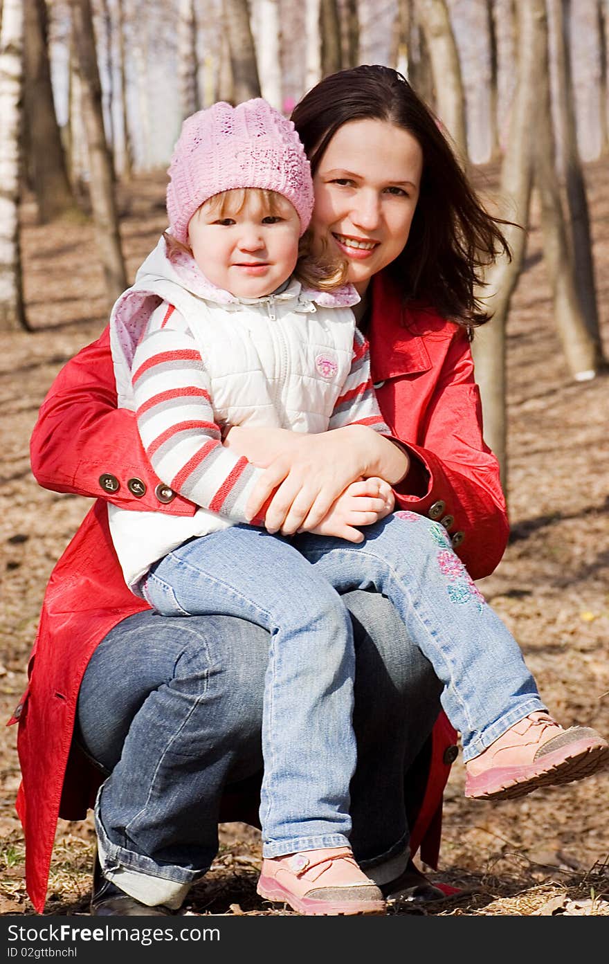 Mum with a daughter in park. Mum with a daughter in park