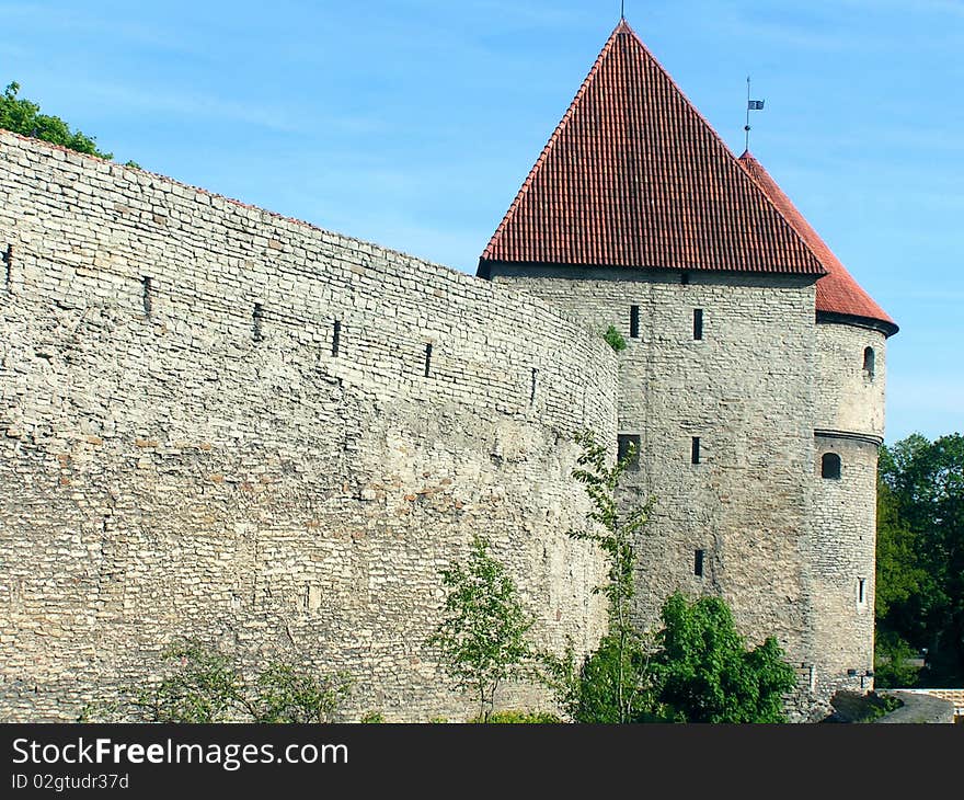 Classic buildings and city wall in Tallinn, Estonia. Classic buildings and city wall in Tallinn, Estonia