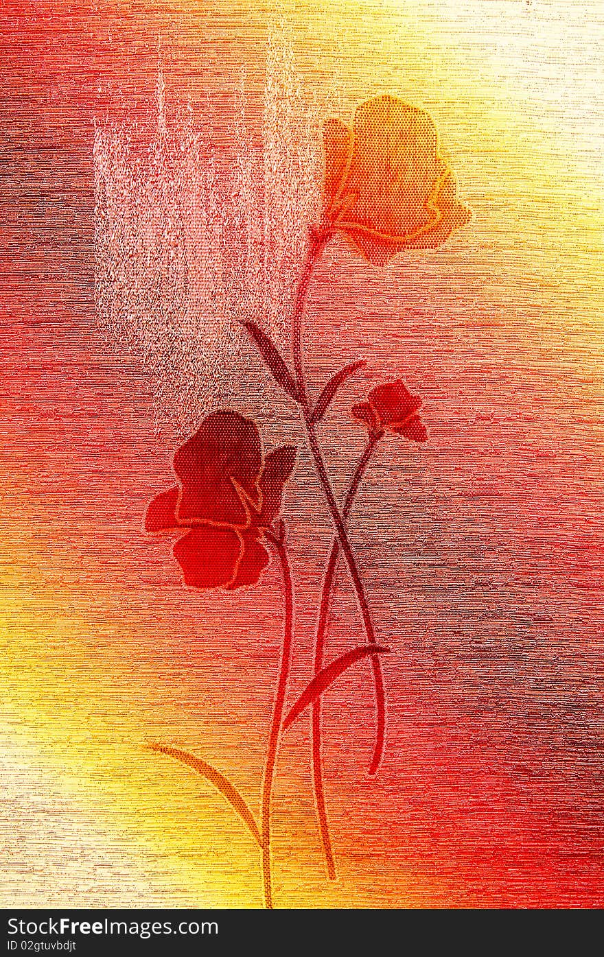 Classy,gentle poppies on the wonderful canvas background. Classy,gentle poppies on the wonderful canvas background.