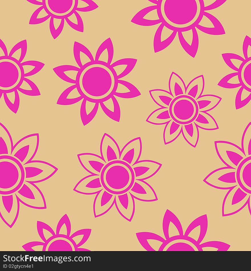 Seamless pattern with pink flowers. Seamless pattern with pink flowers