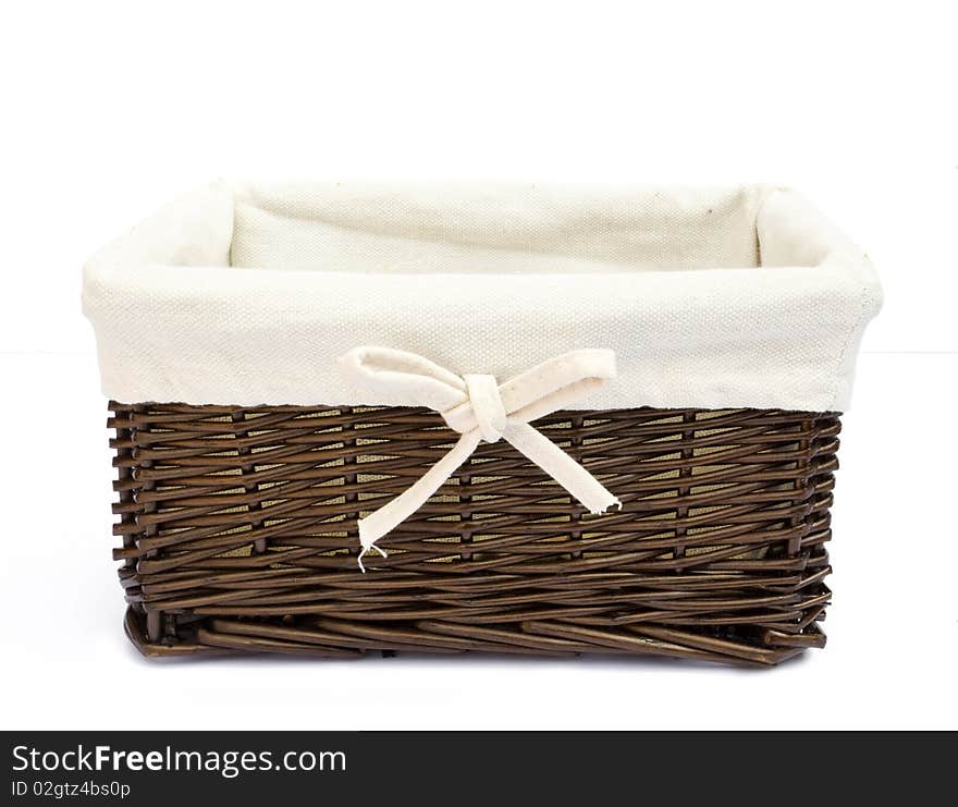 Empty basket on a white background