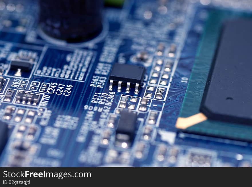 Closeup texture of integrated circuit background