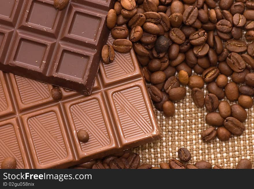 Fragrant Coffee In A Combination To Chocolate