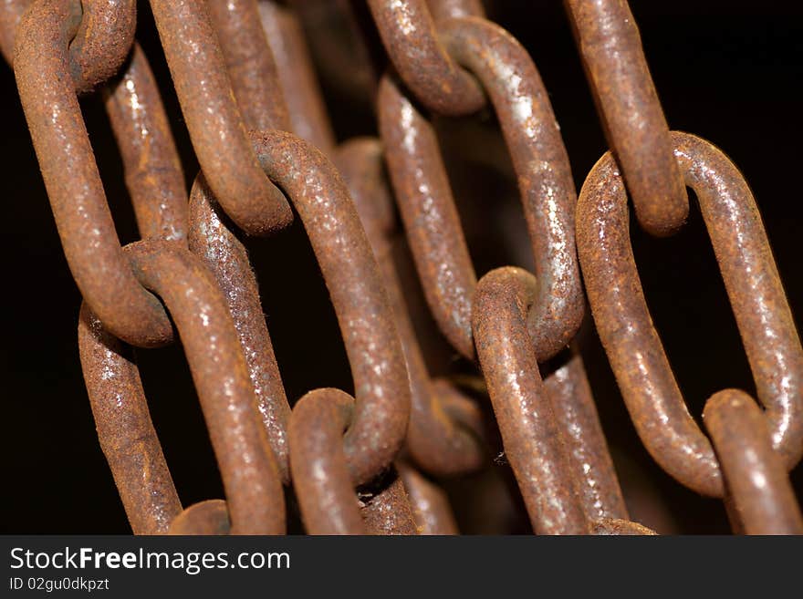 A photograph of a rusty Chains of near