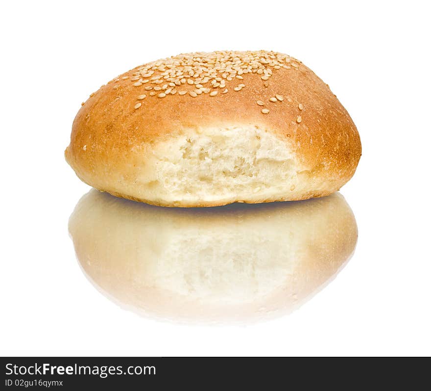 One bread isolated on the white background